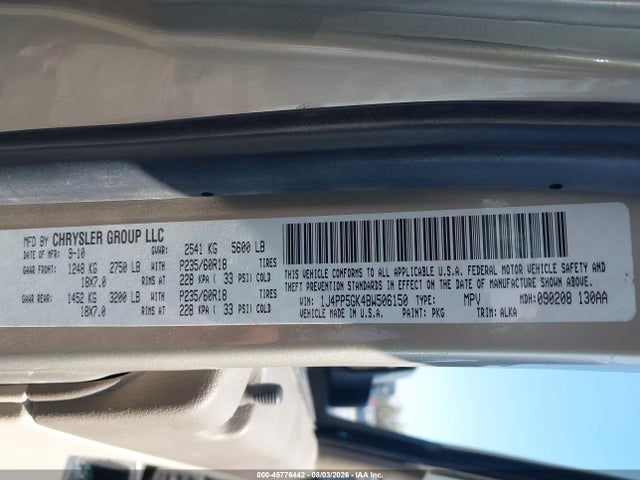 2011 Jeep Liberty Limited Edition მანქანა იყიდება აუქციონზე, vin: 1J4PP5GK4BW506150, აუქციონის ნომერი: 45776442