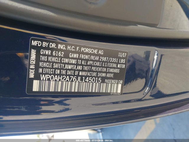 Продаж на аукціоні авто 2018 Porsche Panamera E-hybrid Turbo S, vin: WP0AH2A76JL145015, номер лоту: 45776448