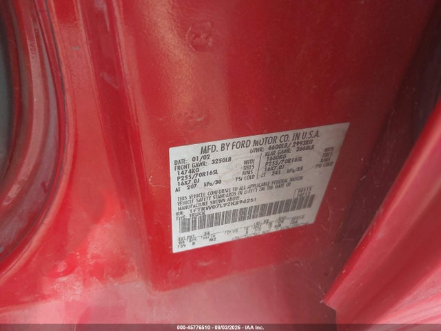 Aukcja sprzedaży 2002 Ford F-150 Lariat/xlt, vin: 1FTRW07L92KB94251, numer aukcji: 45776510
