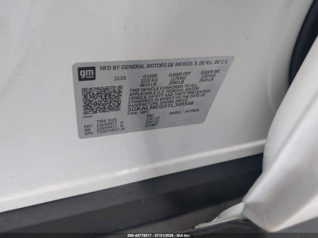 45776517 :رقم المزاد ، 3GKALMEG5TL349546 vin ، 2026 Gmc Terrain Fwd Elevation مزاد بيع