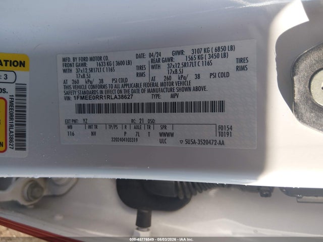 Продаж на аукціоні авто 2024 Ford Bronco Raptor, vin: 1FMEE0RR1RLA38627, номер лоту: 45776549