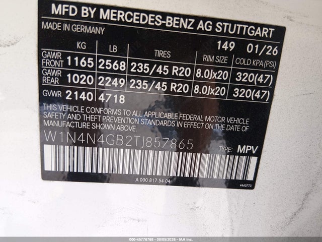 W1N4N4GB2TJ857865 Mercedes-Benz Gla 250 4matic