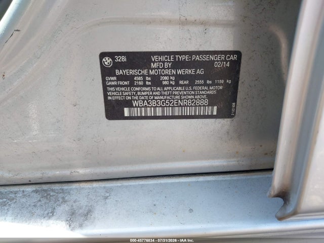Aukcja sprzedaży 2014 Bmw 328i Xdrive, vin: WBA3B3G52ENR82888, numer aukcji: 45776834