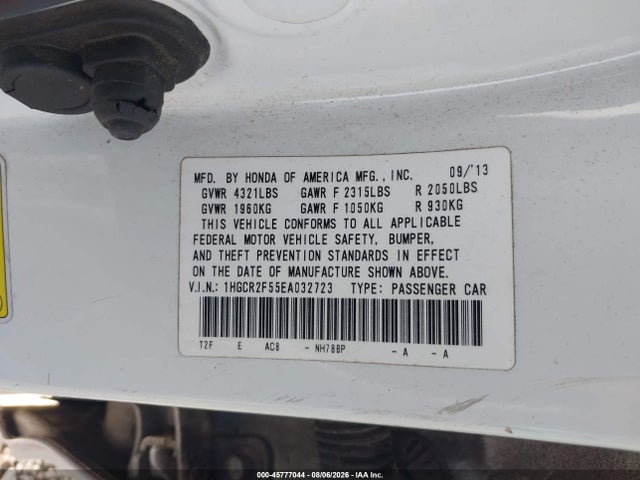 Aukcja sprzedaży 2014 Honda Accord Sport, vin: 1HGCR2F55EA032723, numer aukcji: 45777044