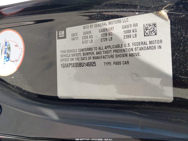 Aukcja sprzedaży 2011 Cadillac Dts Platinum Collection, vin: 1G6KP5ES5BU146825, numer aukcji: 45777137