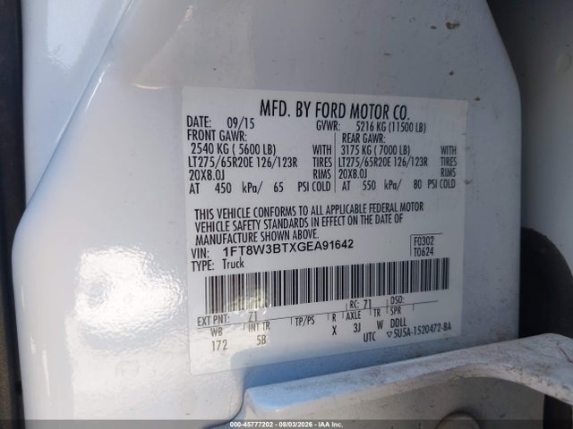1FT8W3BTXGEA91642 Ford F-350 Lariat
