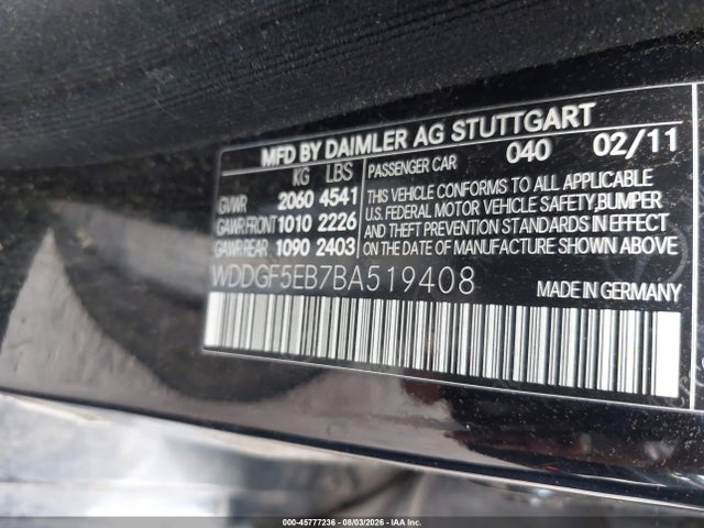 2011 Mercedes-benz C 300 Sport მანქანა იყიდება აუქციონზე, vin: WDDGF5EB7BA519408, აუქციონის ნომერი: 45777236