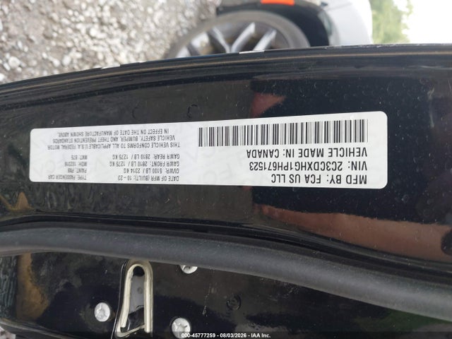 45777259 :رقم المزاد ، 2C3CDXHG1PH671523 vin ، 2023 Dodge Charger Gt مزاد بيع