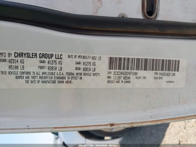 Продаж на аукціоні авто 2013 Dodge Charger Sxt, vin: 2C3CDXHG3DH571080, номер лоту: 45777265