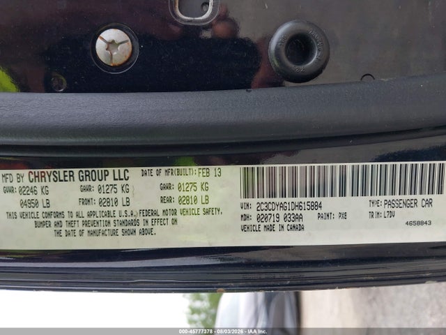 2013 Dodge Challenger Sxt მანქანა იყიდება აუქციონზე, vin: 2C3CDYAG1DH615884, აუქციონის ნომერი: 45777378