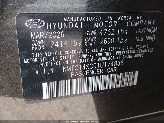 Genesis G70 2.5t Rwd 2026 KMTG14SC9TU174836 Image 9