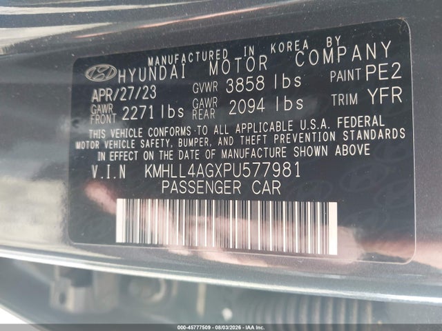 2023 Hyundai Elantra Se მანქანა იყიდება აუქციონზე, vin: KMHLL4AGXPU577981, აუქციონის ნომერი: 45777509