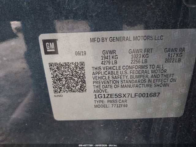 1G1ZE5SX7LF001687 Chevrolet Malibu Fwd Premier