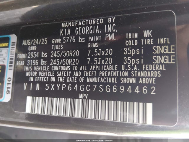 KIA Telluride S 2025 5XYP64GC7SG694462 Image 9