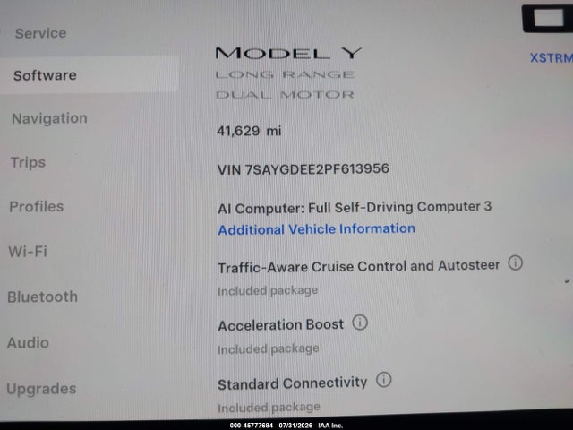 Aukcja sprzedaży 2023 Tesla Model Y Awd/long Range Dual Motor All-wheel Drive, vin: 7SAYGDEE2PF613956, numer aukcji: 45777684