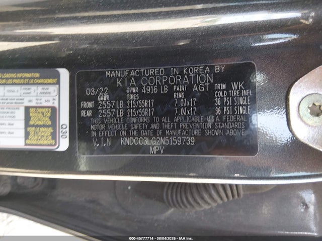 KIA Niro Ev S 2022 KNDCC3LG2N5159739 Image 9