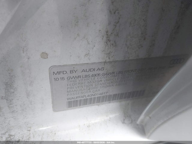 Продаж на аукціоні авто 2016 Audi A4 Premium Plus, vin: WAUFFAFL4GN014817, номер лоту: 45777733