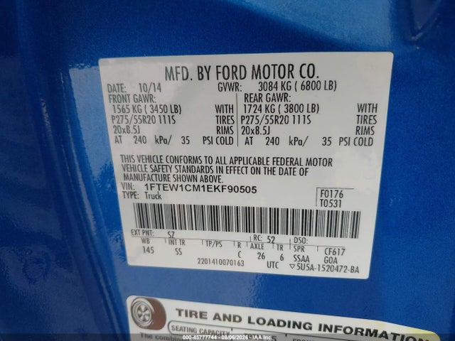 Ford F-150 Stx 2014 1FTEW1CM1EKF90505 Image 9