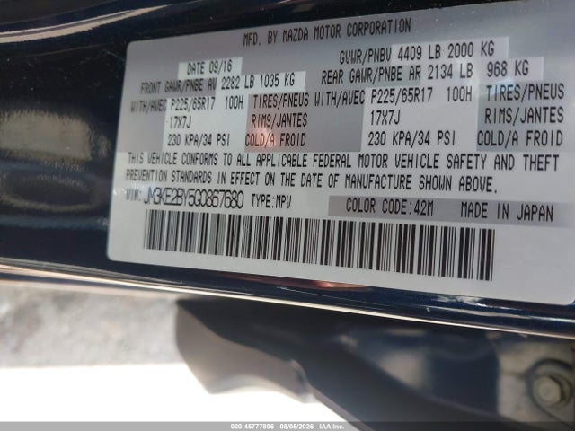 Продажа на аукционе авто 2016 Mazda Cx-5 Sport, vin: JM3KE2BY5G0867680, номер лота: 45777806