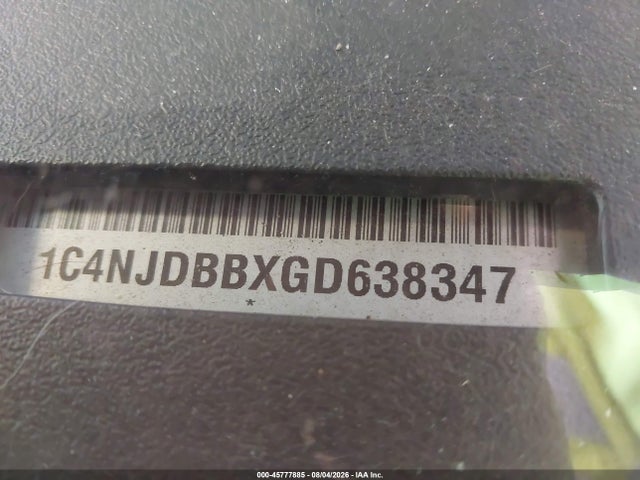 Продаж на аукціоні авто 2016 Jeep Compass Sport, vin: 1C4NJDBBXGD638347, номер лоту: 45777885