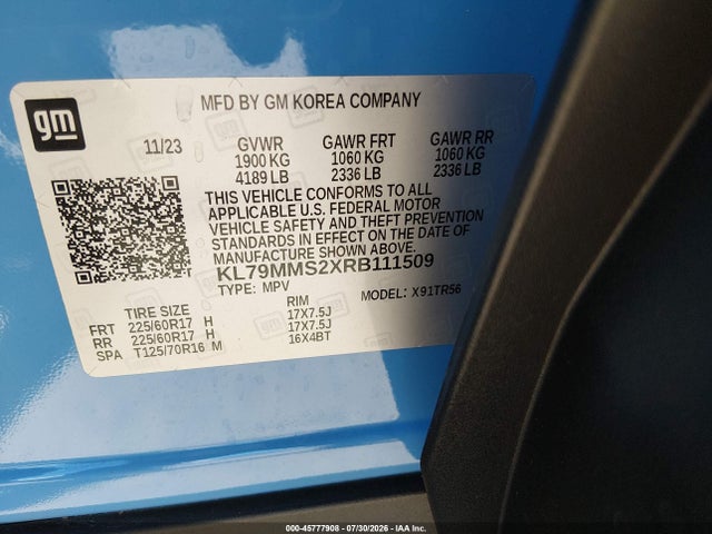 Chevrolet Trailblazer Fwd Ls 2024 KL79MMS2XRB111509 Image 9