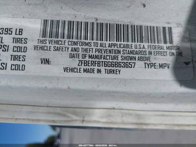 Продажа на аукционе авто 2016 Ram Promaster City Tradesman Slt, vin: ZFBERFBT6G6B63657, номер лота: 45777964