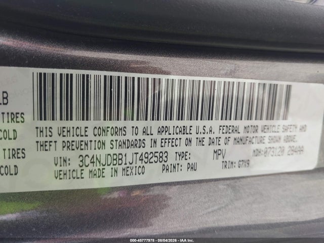 Aukcja sprzedaży 2018 Jeep Compass Latitude 4x4, vin: 3C4NJDBB1JT492583, numer aukcji: 45777978