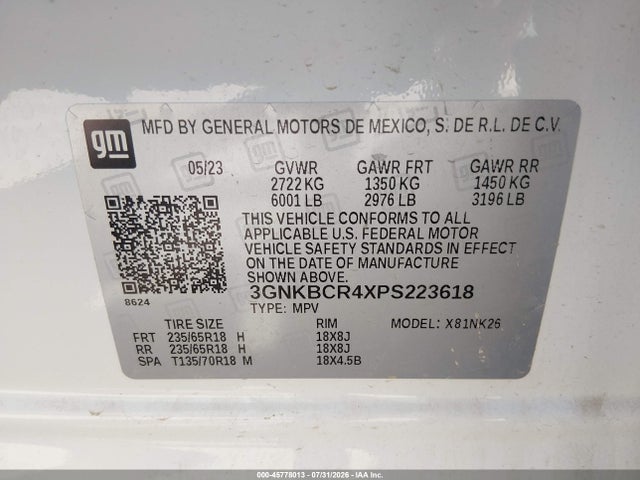 3GNKBCR4XPS223618 Chevrolet Blazer Fwd 2lt
