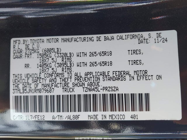 3TMLB5JN1RM079607 Toyota Tacoma Trd Sport