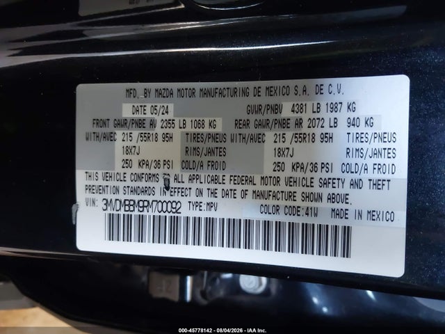 Aukcja sprzedaży 2024 Mazda Cx-30 2.5 S Select Sport, vin: 3MVDMBBM9RM700092, numer aukcji: 45778142