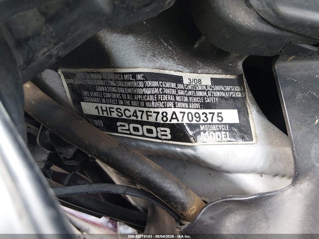 2008 Honda Gl1800 მანქანა იყიდება აუქციონზე, vin: 1HFSC47F78A709375, აუქციონის ნომერი: 45778143