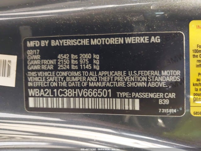 WBA2L1C38HV666501 BMW M240i