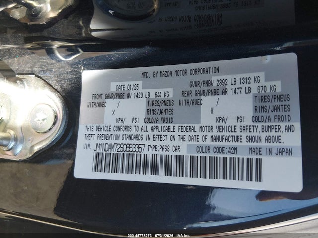 JM1NDAM72S0653357 Mazda Mx-5 Miata Rf Grand Touring