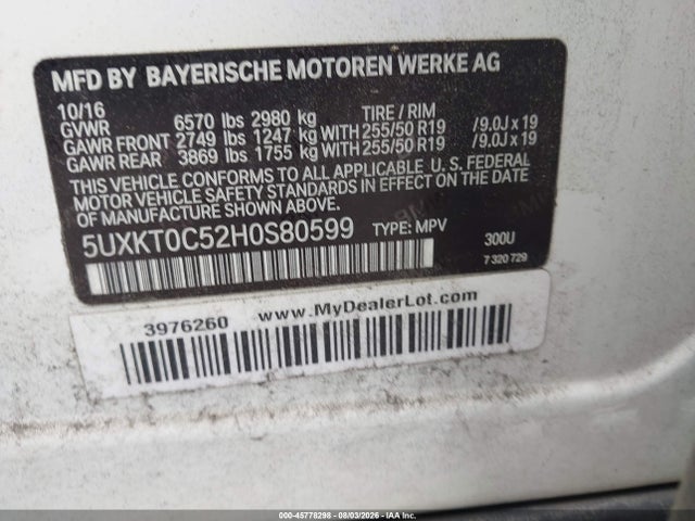Aukcja sprzedaży 2017 Bmw X5 Edrive Xdrive40e Iperformance, vin: 5UXKT0C52H0S80599, numer aukcji: 45778298