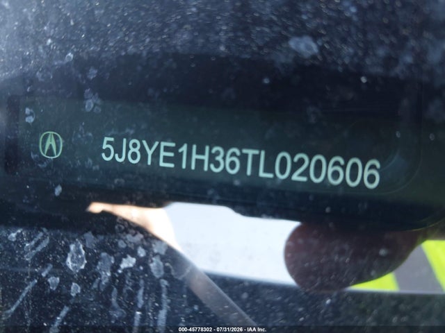 45778302 :رقم المزاد ، 5J8YE1H36TL020606 vin ، 2026 Acura Mdx Standard مزاد بيع