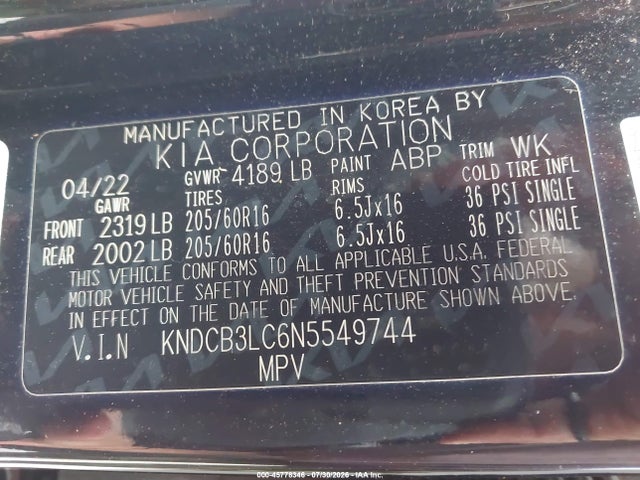 KIA Niro Lxs Se 2022 KNDCB3LC6N5549744 Image 9
