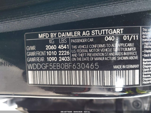 Aukcja sprzedaży 2011 Mercedes-benz C 300 Sport, vin: WDDGF5EB0BF630465, numer aukcji: 45778389