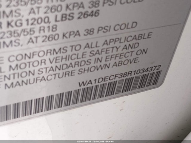 WA1DECF38R1034372 Audi Q3 Premium 45 Tfsi S Line Quattro Tiptronic