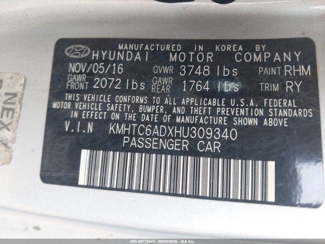 Hyundai Veloster 2017 KMHTC6ADXHU309340 Image 9