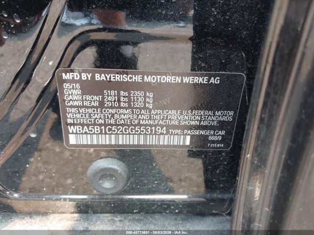 WBA5B1C52GG553194 BMW 535i