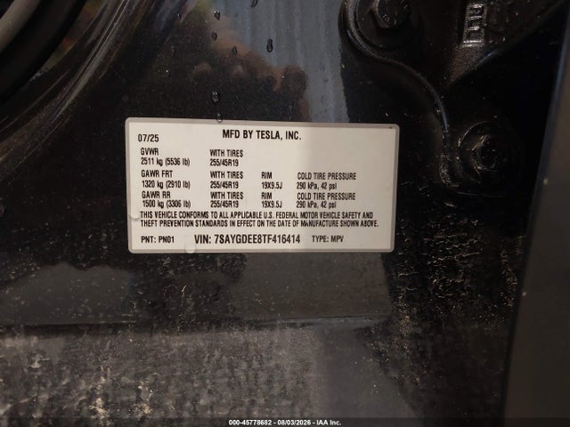 Tesla Model Y 2026 7SAYGDEE8TF416414 Image 9