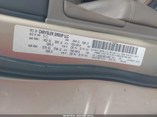 Aukcja sprzedaży 2011 Jeep Grand Cherokee Laredo, vin: 1J4RS4GT0BC710083, numer aukcji: 45778735
