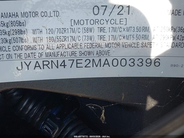 JYARN47E2MA003396 Yamaha XSR900