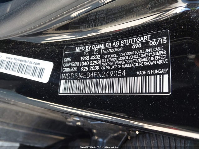 Mercedes-Benz CLA 250 2015 WDDSJ4EB4FN249054 Image 9