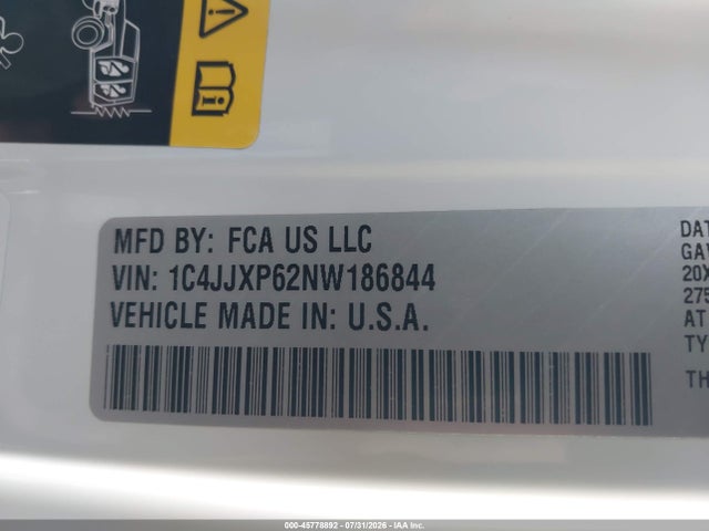 45778892 :رقم المزاد ، 1C4JJXP62NW186844 vin ، 2022 Jeep Wrangler 4xe Unlimited Sahara 4x4 مزاد بيع