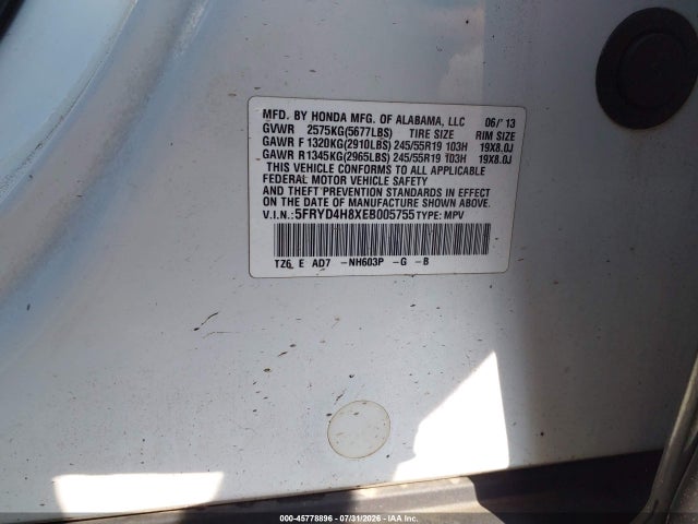 Продажа на аукционе авто 2014 Acura Mdx Advance Pkg W/entertainment Pkg, vin: 5FRYD4H8XEB005755, номер лота: 45778896