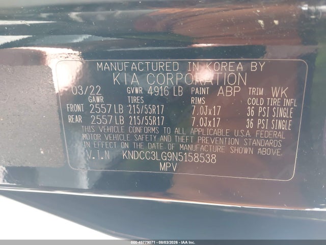 KIA Niro Ev S 2022 KNDCC3LG9N5158538 Image 9