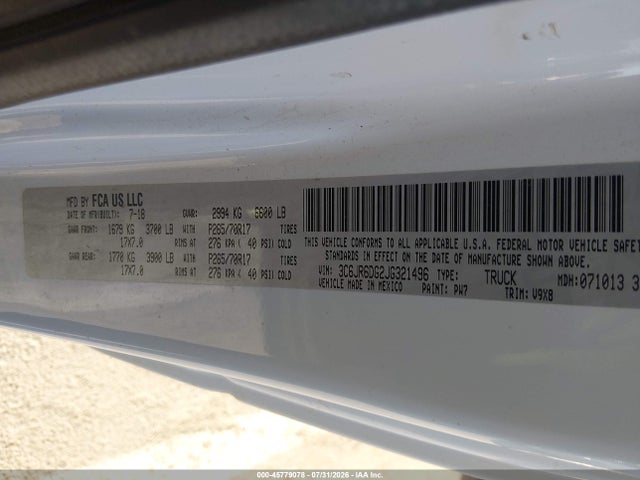 RAM 1500 2018 3C6JR6DG2JG321496 Image 9