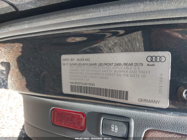 Продажа на аукционе авто 2018 Audi A5 2.0t Premium, vin: WAUENCF52JA010629, номер лота: 45779082