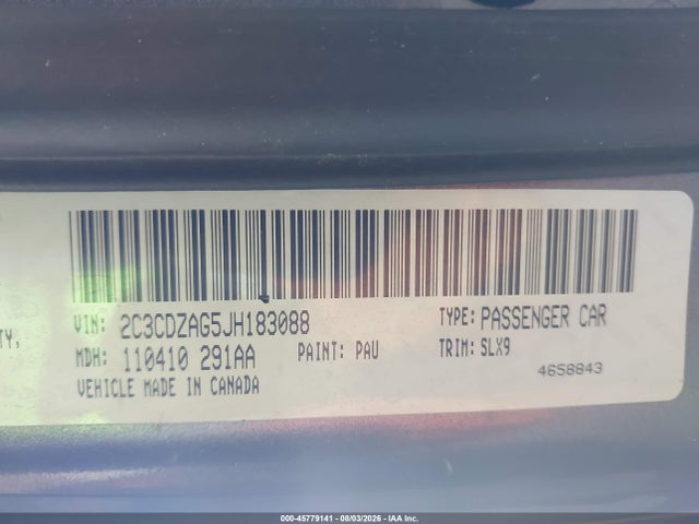Продажа на аукционе авто 2018 Dodge Challenger Sxt Plus, vin: 2C3CDZAG5JH183088, номер лота: 45779141